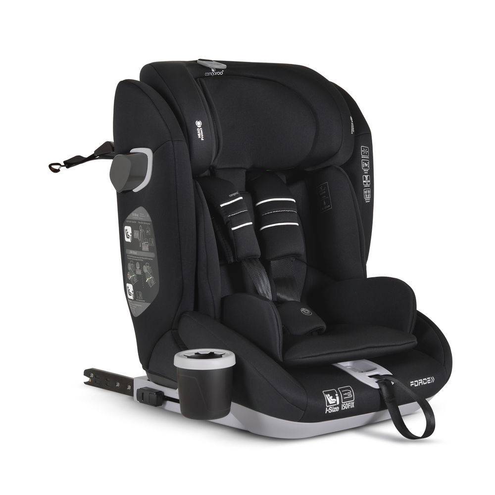 Cangaroo - FORCE autós ülés I-SIZE, 76-150cm, ISOFIX, pohártartóval, SPS, FEKETE