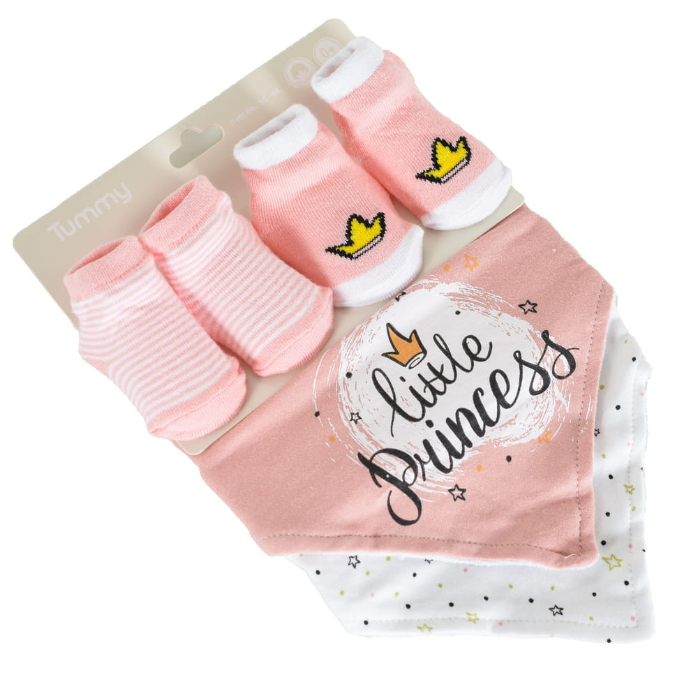Cangaroo - TUMMY zokni+nyálkendő szett 2+2db Pink – babatermék