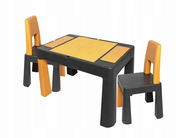 TEGA - MULTIFUN 3 in 1 Gyerek Asztal Grafit és Mustár – gyermekbútor 1. kép
