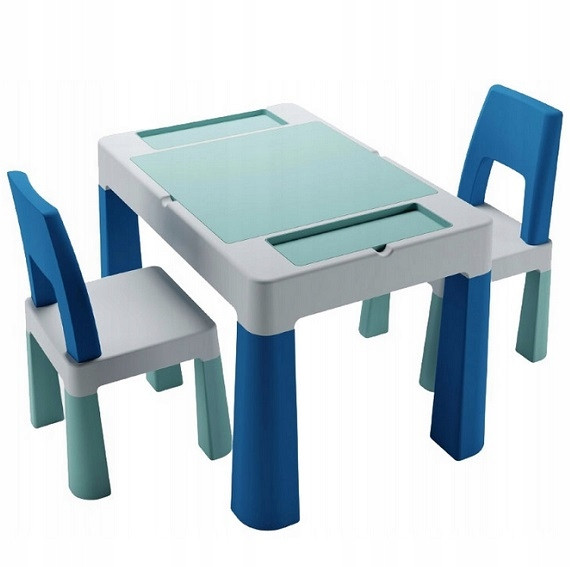 TEGA - MULTIFUN 3 in 1 Gyerek Asztal Türkiz Kék Szürke – gyermekbútor 1. kép