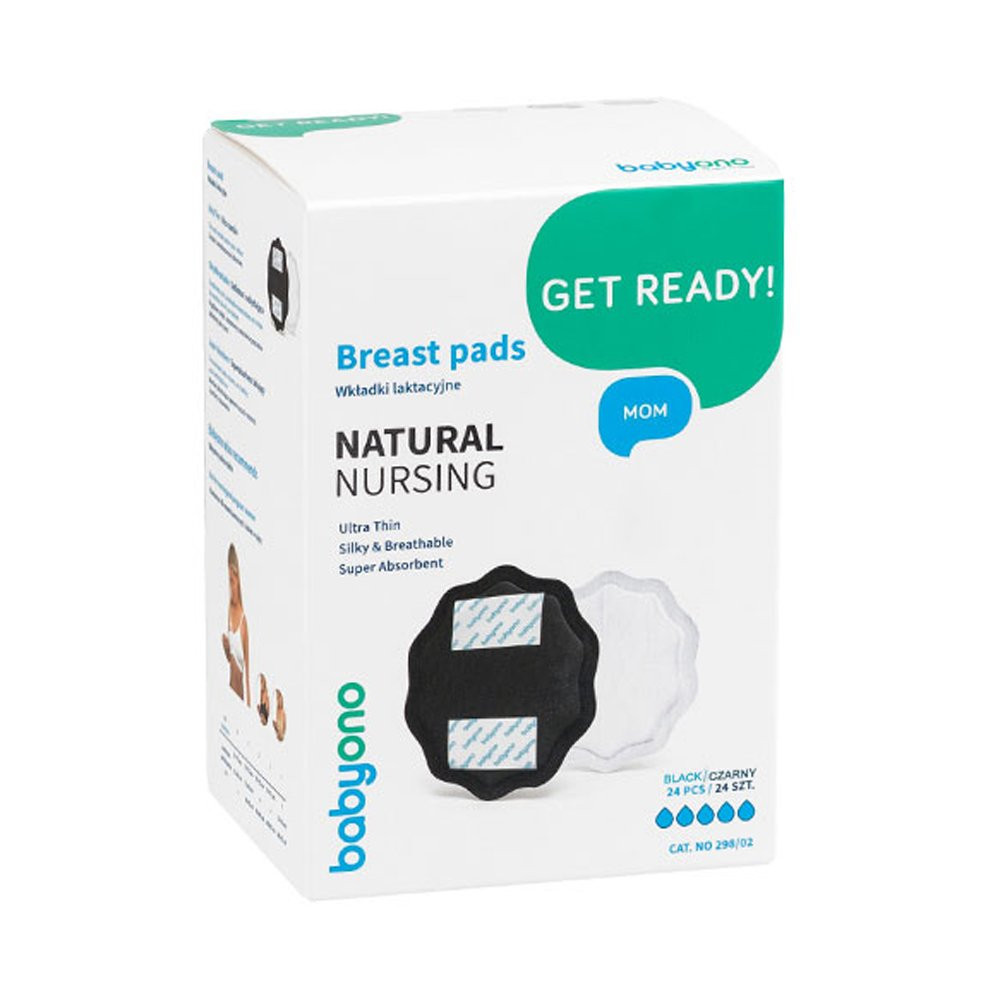 BabyOno Natural Nursing 298/02 - Fekete Melltartóbetét 24 db – melltartóbetét 1. kép