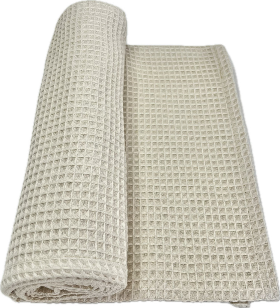 Bézs waffle babatakaró 70x90 cm – 100% pamut, légáteresztő, OEKO-TEX minősített – babatermék