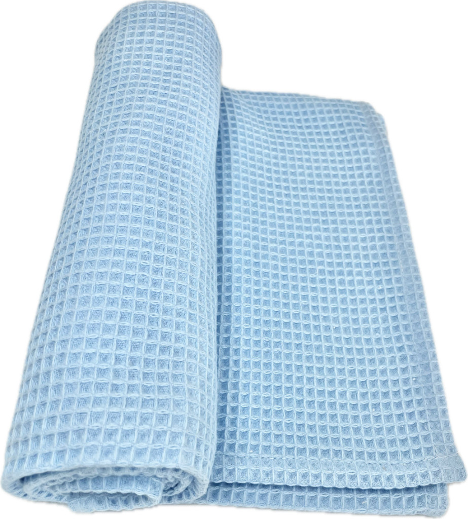 Babakék waffle babatakaró – 70x90 cm, légáteresztő pamut takaró babáknak – babatermék