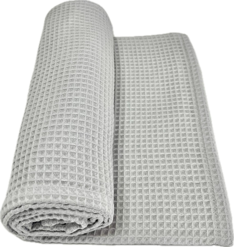 Szürke waffle babatakaró 70x90 cm – OEKO-TEX pamut, hőkiegyenlítő, légies textúra – babatermék