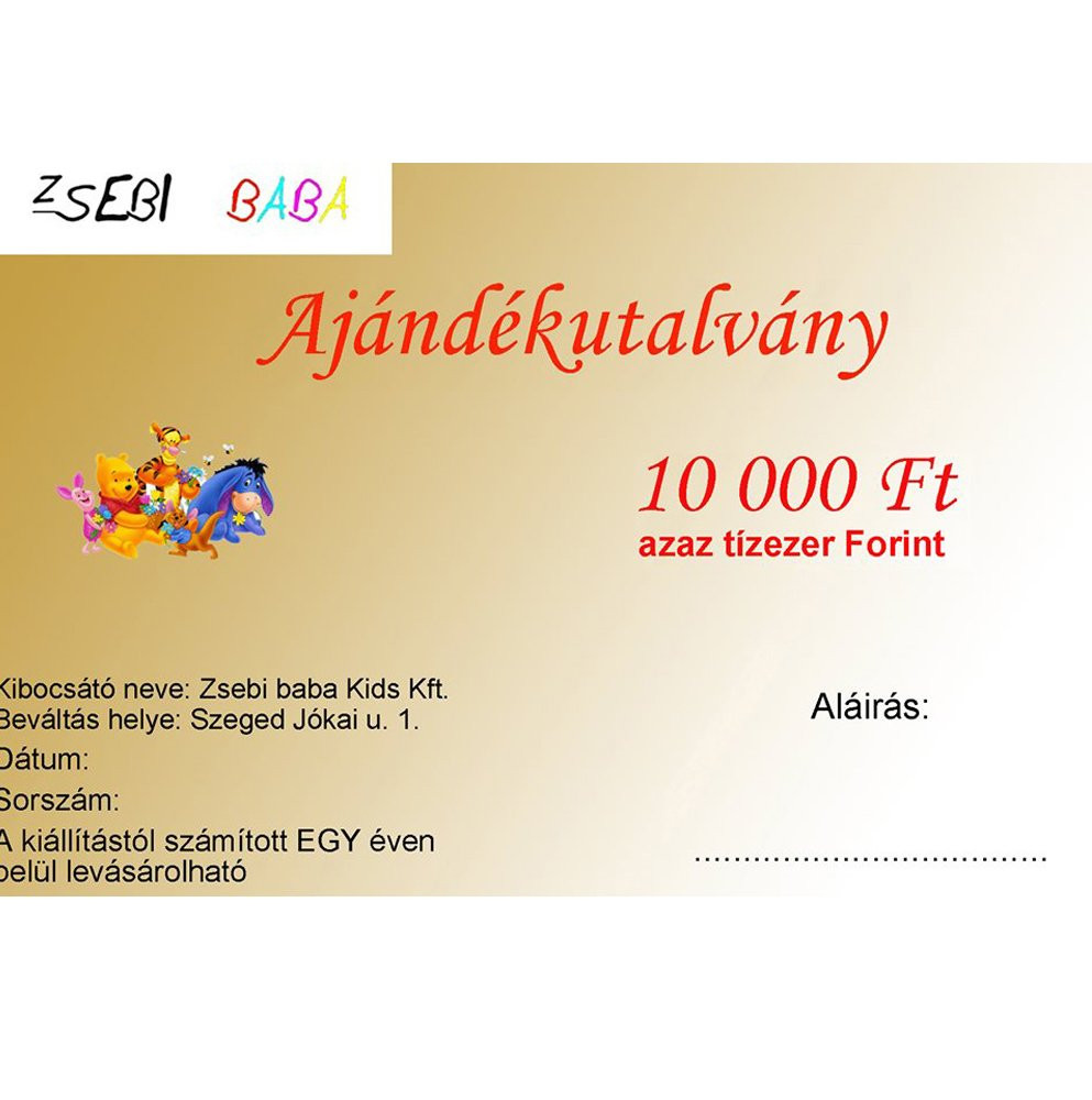 Ajándékutalvány - 10 000 Ft – babatermék
