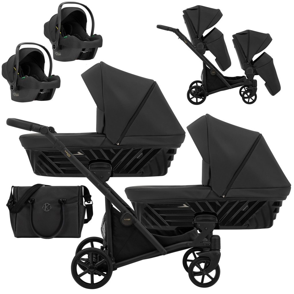 Kunert IVENTO DUO - Eco Black Pearl Ikerbabakocsi – babakocsi