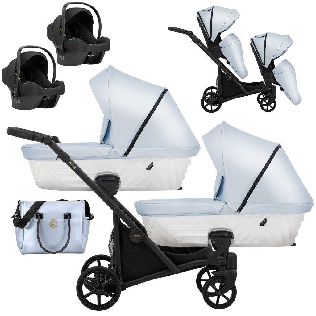 Kunert IVENTO DUO - Eco Baby Blue Metalic Ikerbabakocsi – babakocsi