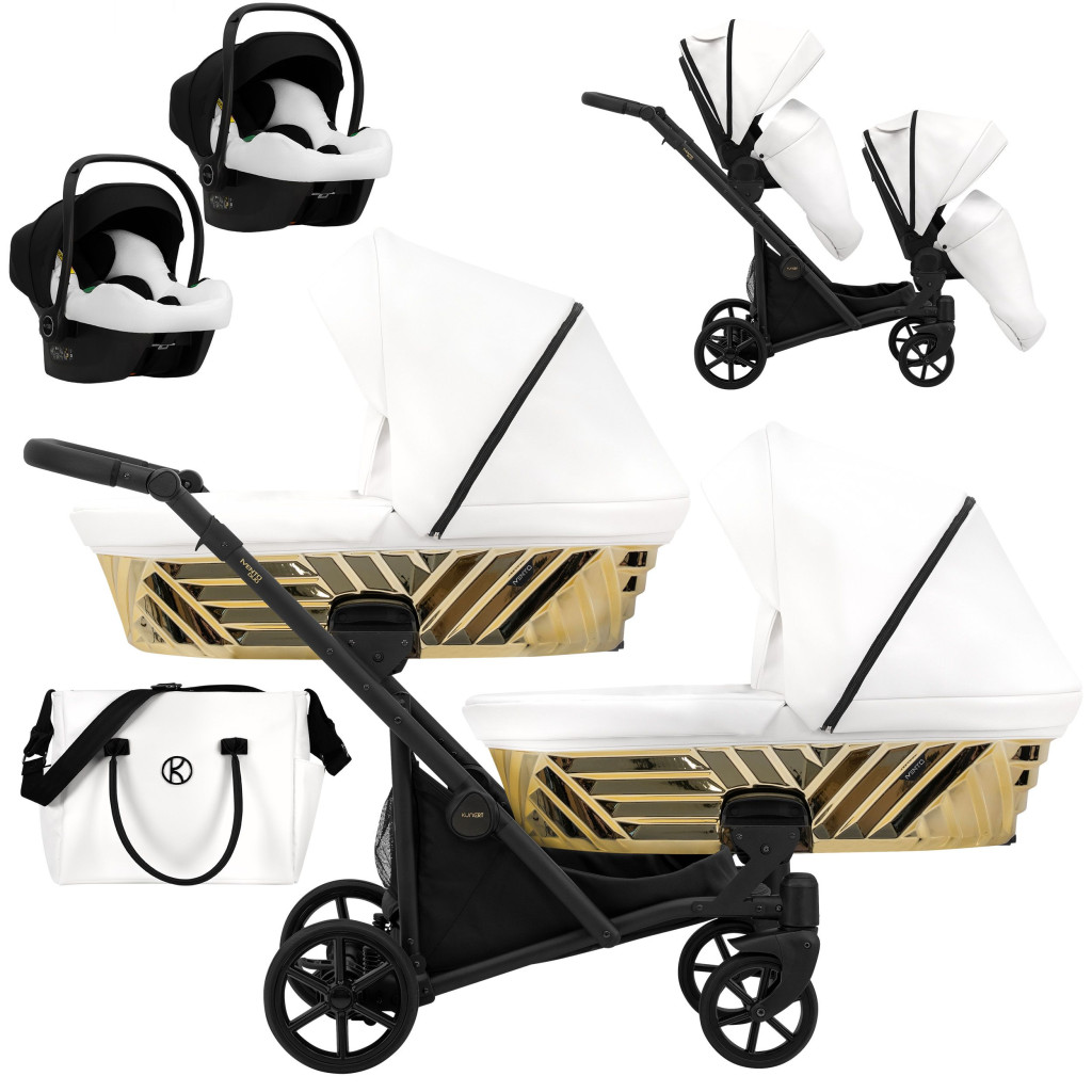 Kunert IVENTO DUO Glam - Eco White Pearl Ikerbabakocsi – babakocsi