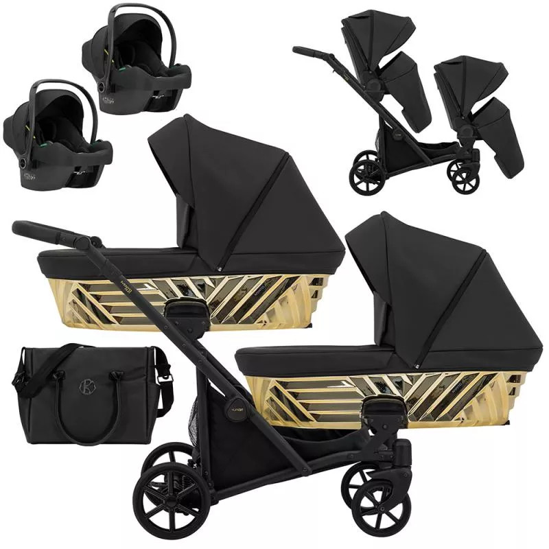 Kunert IVENTO DUO Glam - Eco Black Pearl Ikerbabakocsi – babakocsi