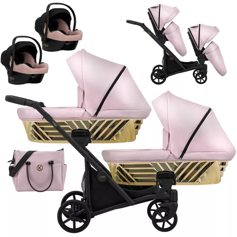 Kunert IVENTO DUO Glam - Eco Pink Metalic Ikerbabakocsi – babakocsi