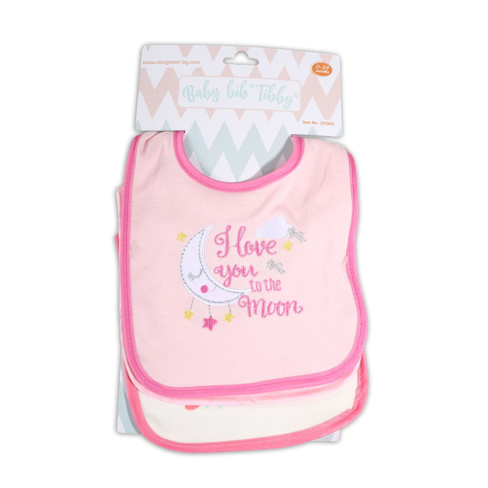 CANGAROO TIBBY előke 3 db újszülött méret RÓZSASZÍN/PINK