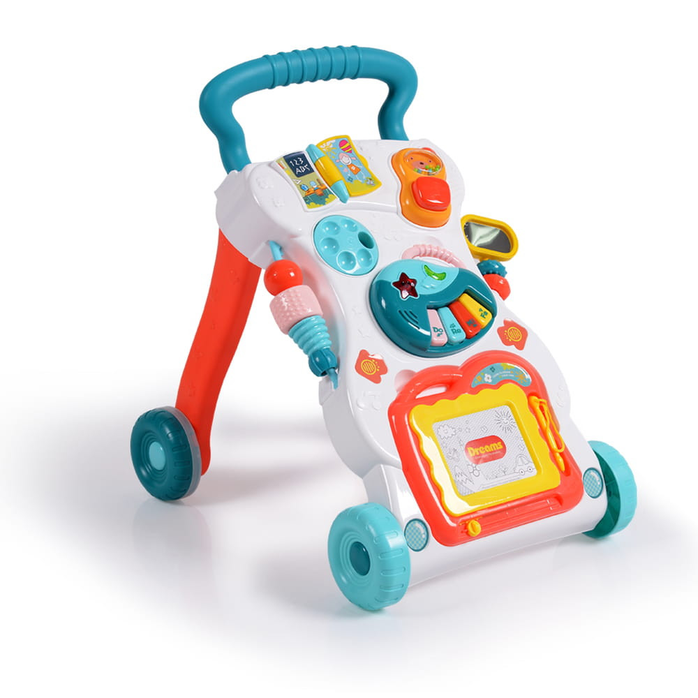 Moni Toys Dreams járássegítő műanyag 2in1 kék fogantyúval – babatermék