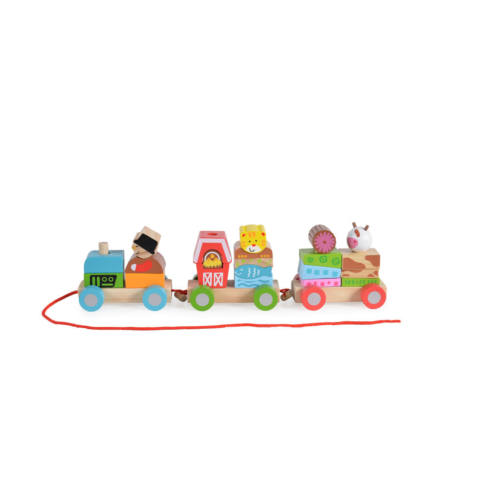 Moni Toys Fa kisvonat állatos 39 cm