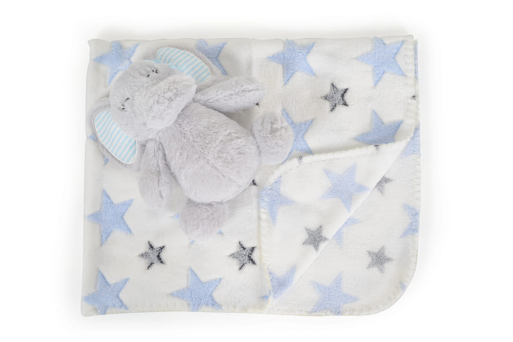 Cangaroo Takaró 90x75cm elefánt plüss kék – babatermék
