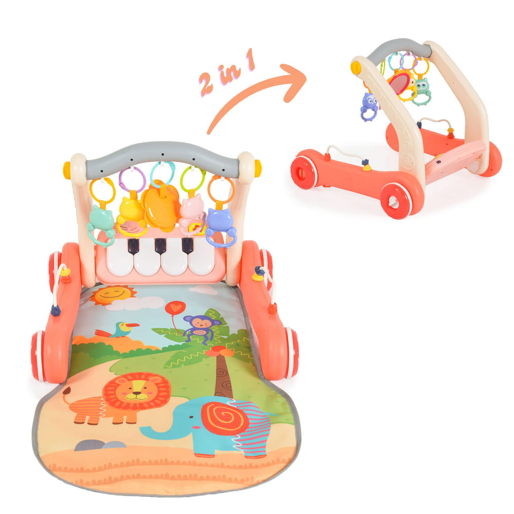 MONI MUSIC WALKER 2in1 járássegítő+játszószőnyeg PINK – babatermék