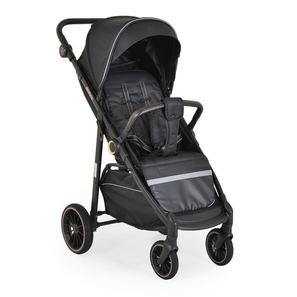 Moni BUGGY babakocsi lapracsukható, nagy kerekek, könnyű FEKETE