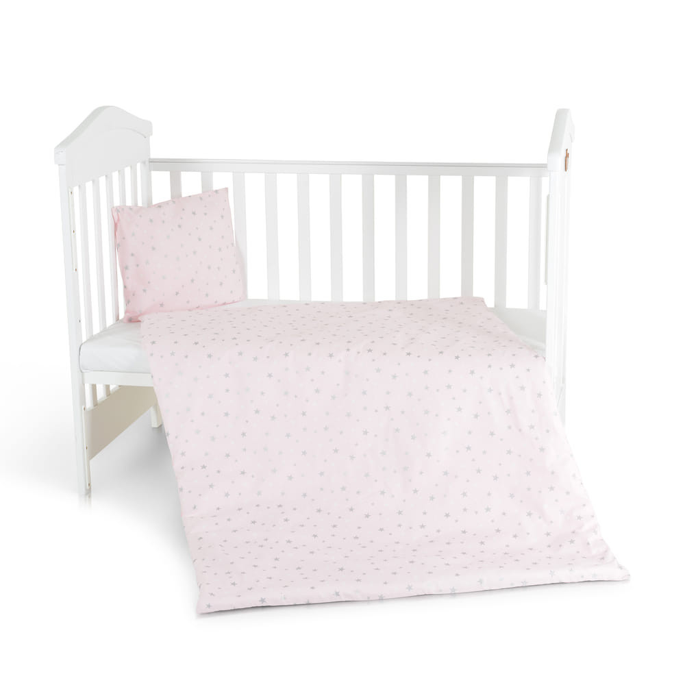 Moni Nook 3 részes bébi ágynemű huzat garnitúra PINK CSILLAG
