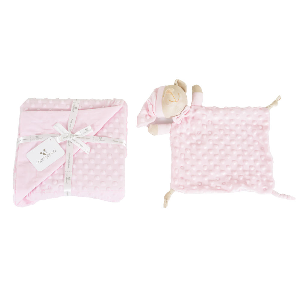 Cangaroo BENNIE takaró szundikendővel 75x100cm PINK – babatermék