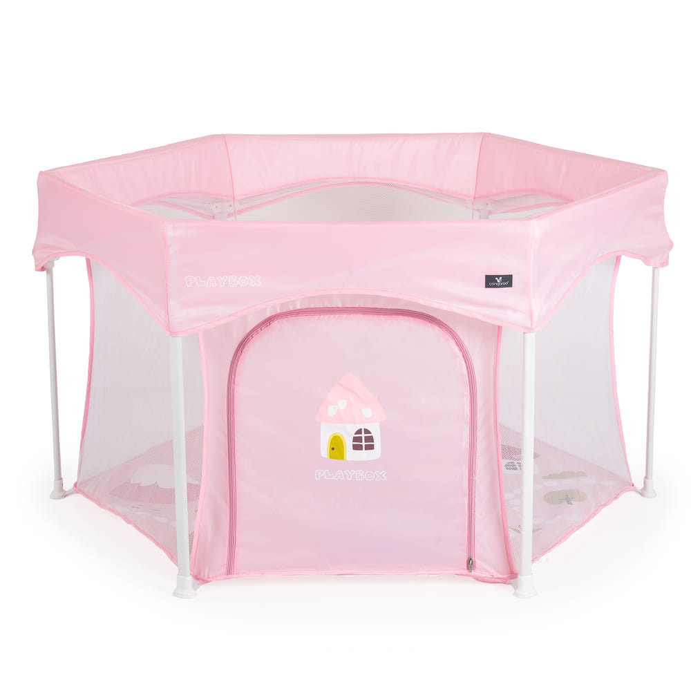PLAYBOX utazó járóka 6szögletű PINK