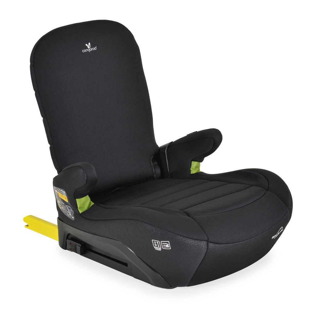 Cangaroo GALAXY ülésmagasító háttámlával 125-150cm, ISOFIX FEKETE – ülésmagasító