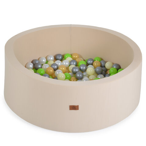 CANGAROO LABDAMEDENCE 90 cm 200db 5,5cm ZÖLD labdával BÉZS – játszószőnyeg 1. kép