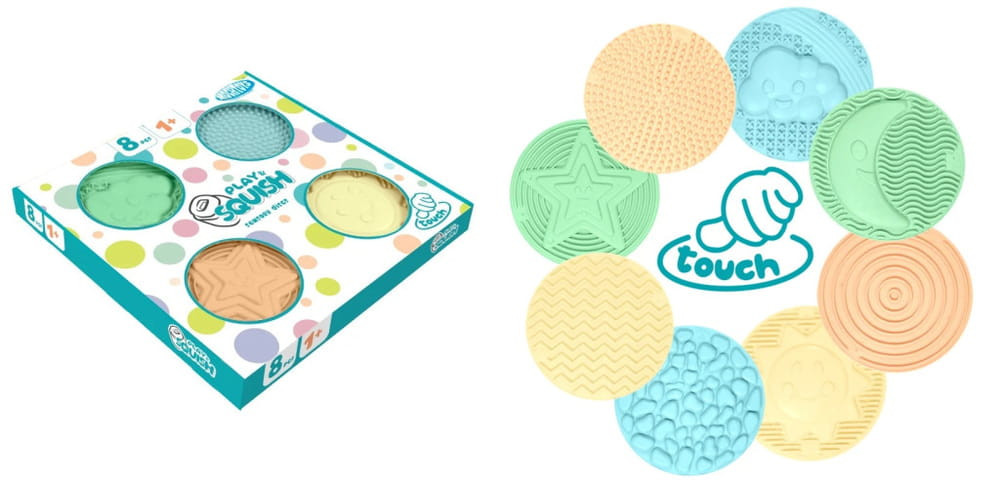 MOCHTOYS Play&Squish szenzorikus szőnyeg -kerek tapilapok 8db PASZTELL – játszószőnyeg