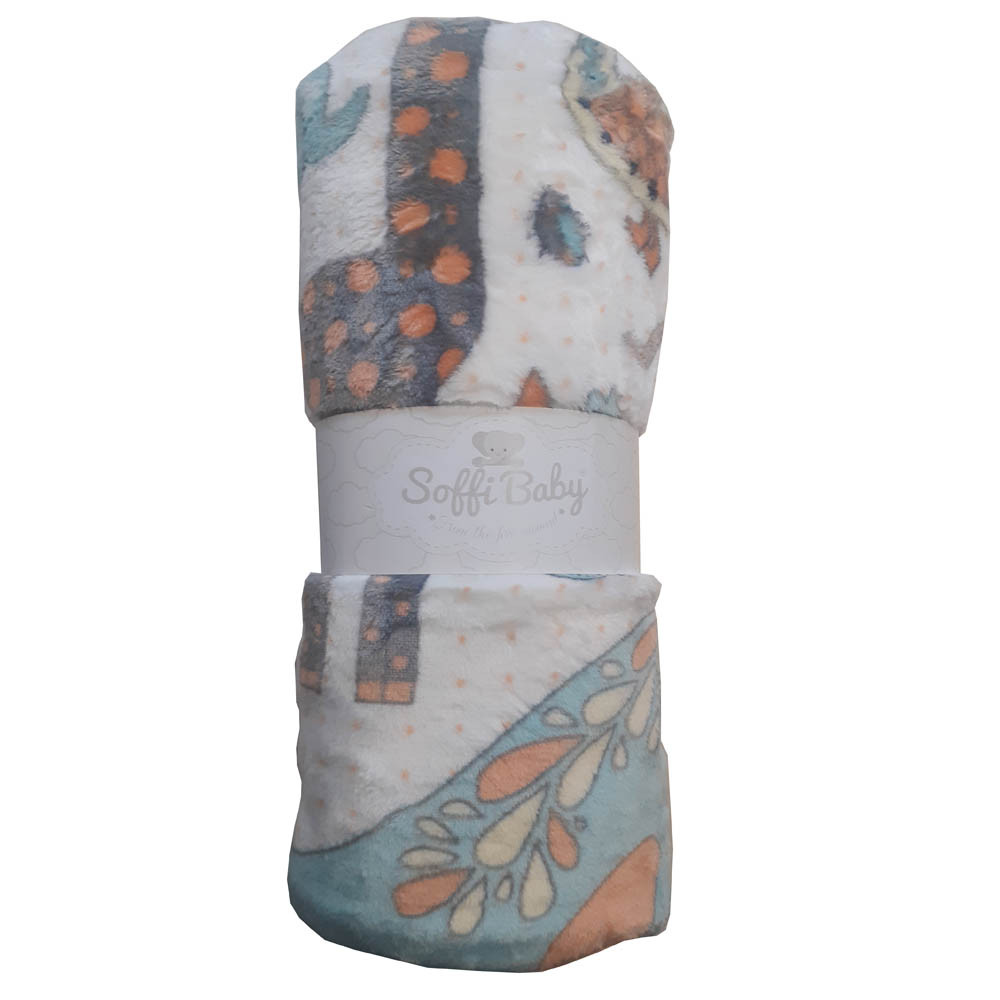 Soffi Baby takaró plüss dupla fehér állatos 75x100cm – babatermék