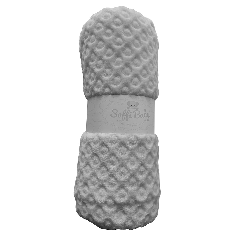Soffi Baby takaró plüss dupla szürke 75x100cm – babatermék