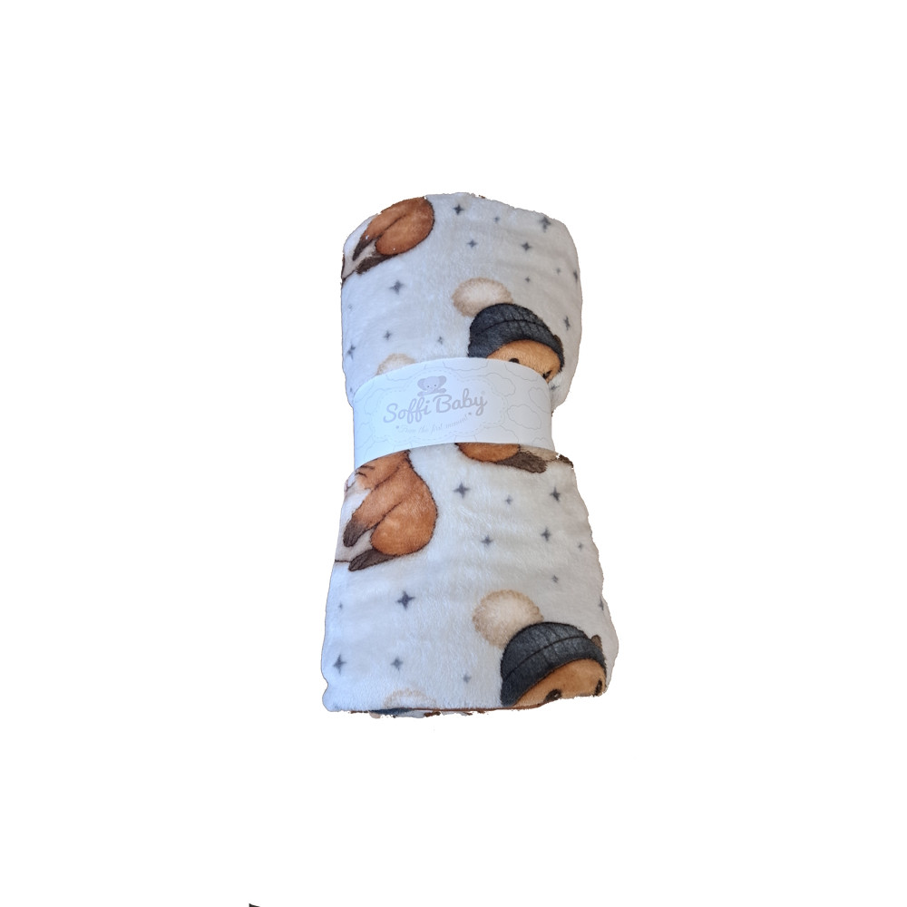 Soffi Baby takaró plüss dupla bézs hörcsög 75x100cm – babatermék