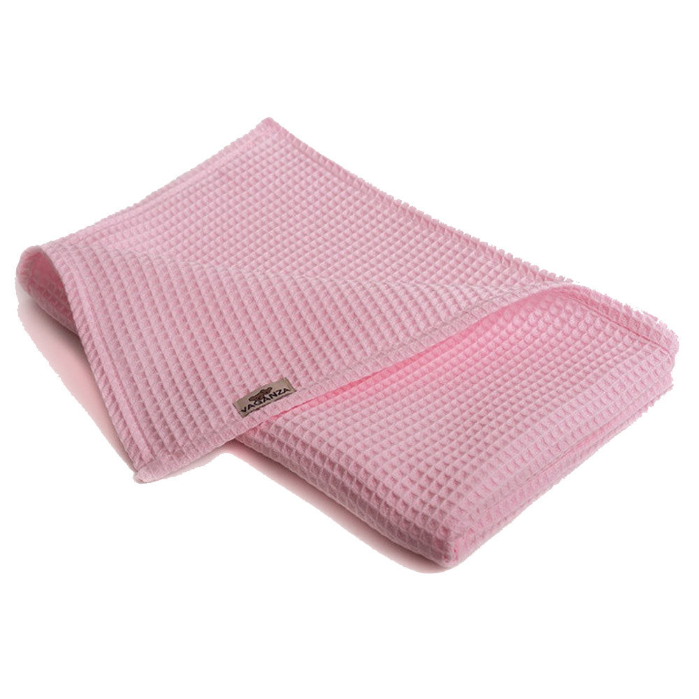 Vaganza takaró pamut Waffle 70x90cm rózsaszín – babatermék