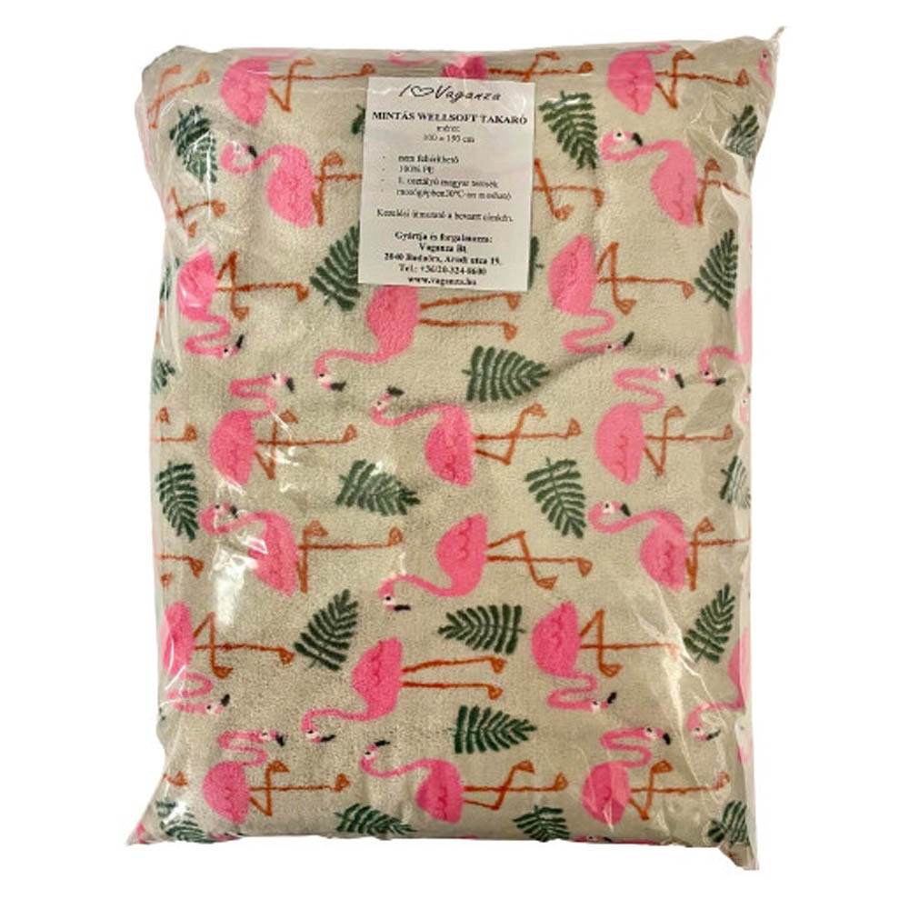 Vaganza takaró wellsoft mintás 100x135cm Flamingó – babatermék