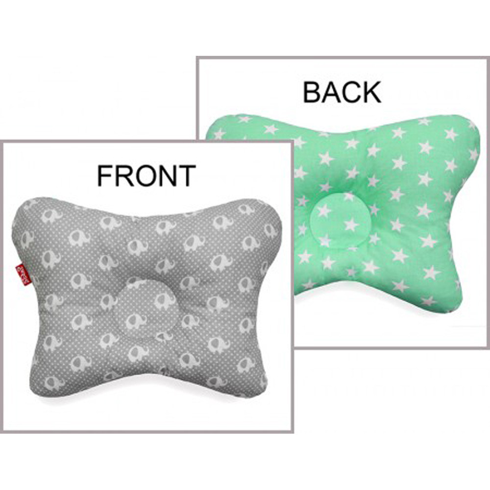 Scamp laposfejûség elleni párna Green Stars Elephants BLP007 – babatermék