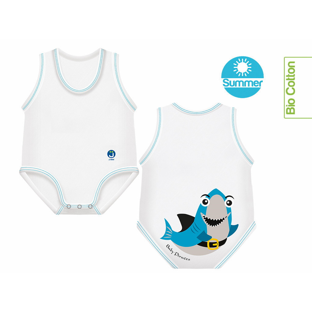 J Bimbi kombidressz 0-36 hó biopamut Summer Sealife Blue Fish 10869 – babatermék
