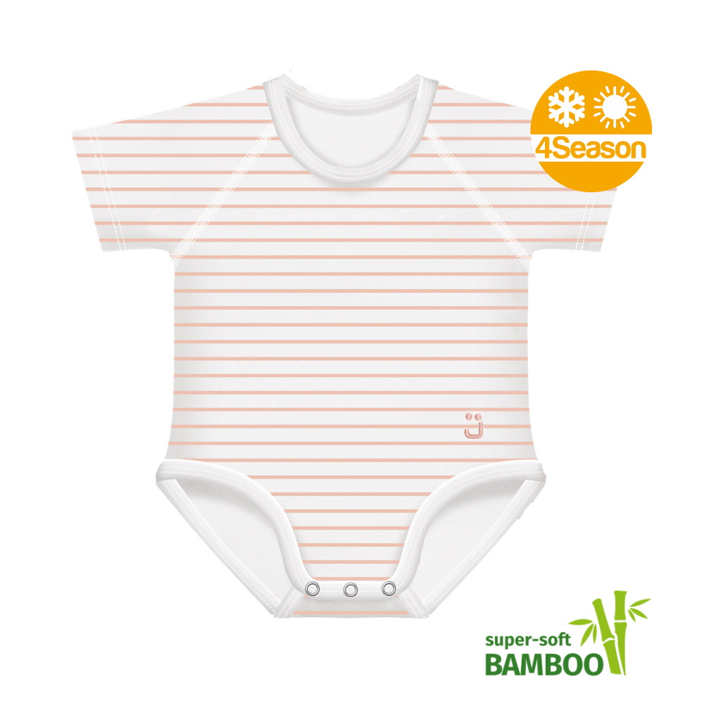 J Bimbi kombidressz 0-36 hó bambusz 4 Seasons csíkos barack 12043 – babatermék