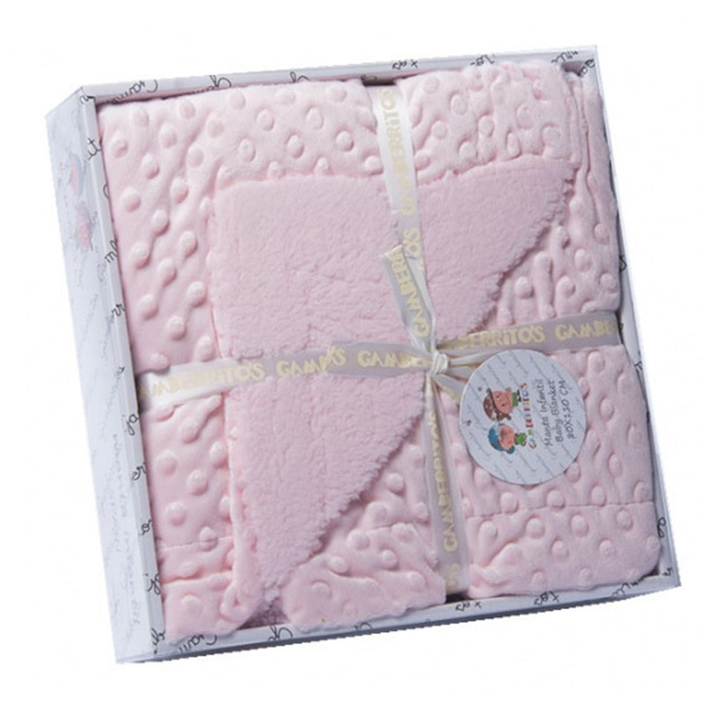 Gamberritos takaró plüss/sherpa 80x110cm rózsaszín 9387 – babatermék