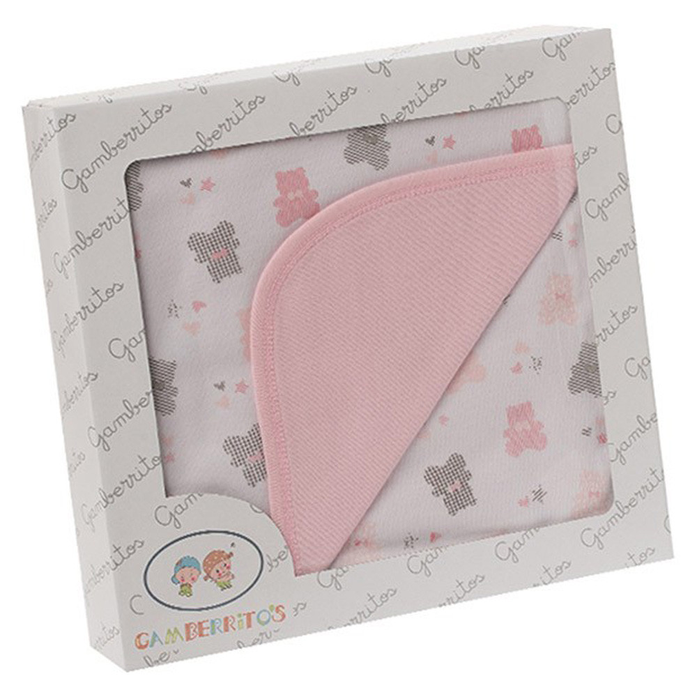 Gamberritos takaró pamut 80x80cm maci printed rózsaszín 10505 – babatermék