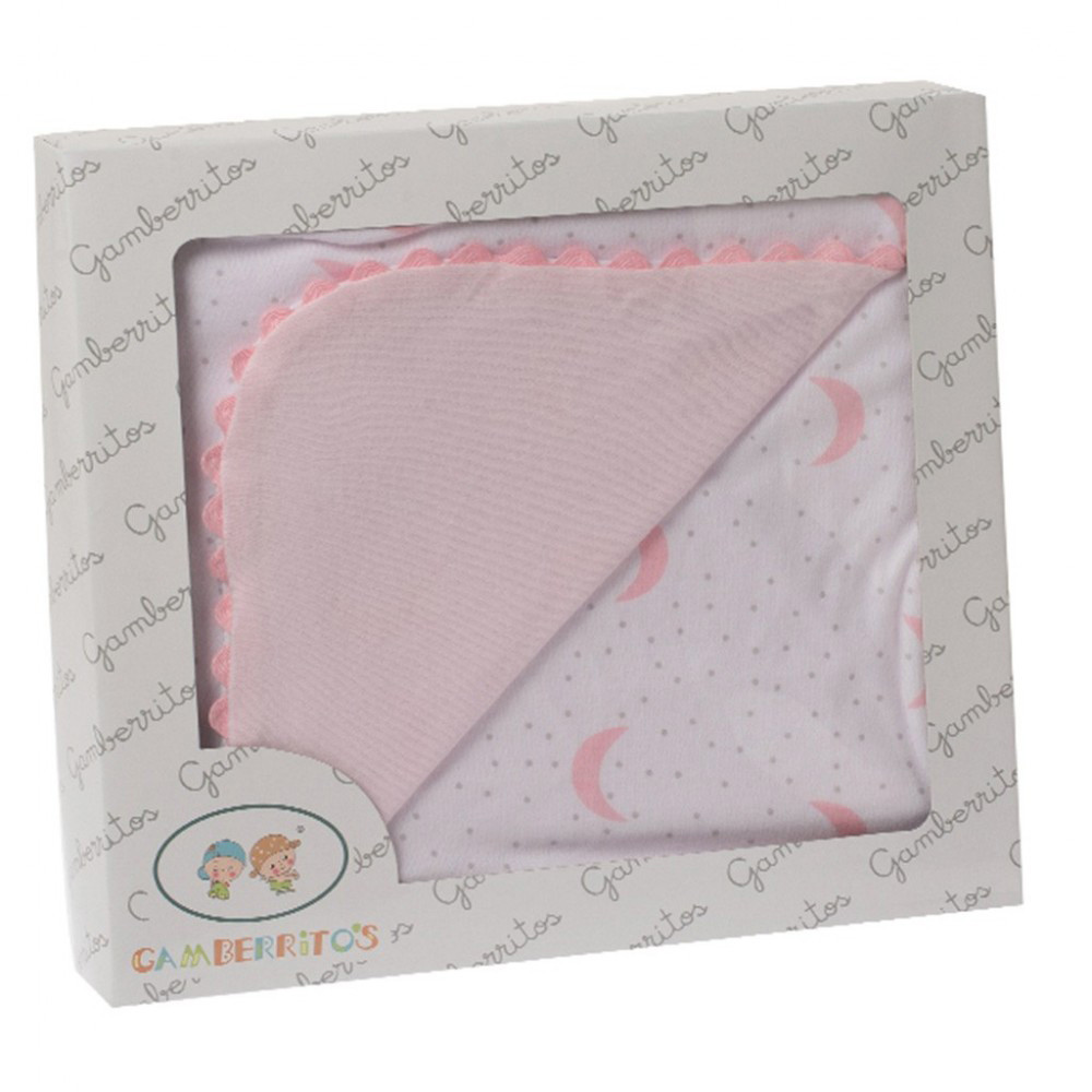Gamberritos takaró pamut 80x80cm hold rózsaszín 10799 – babatermék