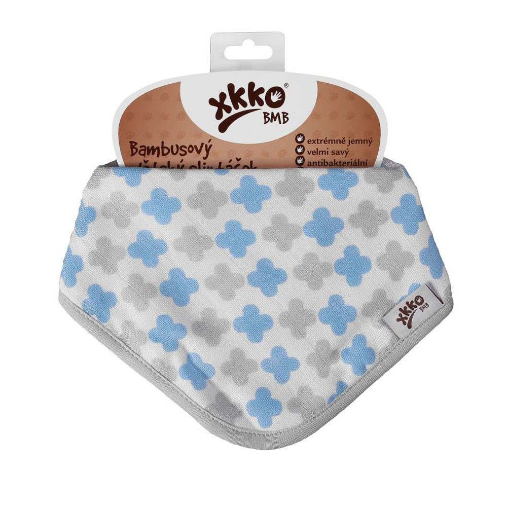 Xkko nyálkendõ patentos bambusz kék mintás BMBBND040