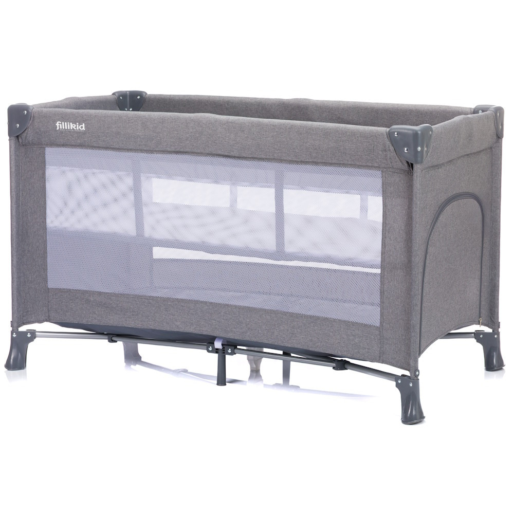 Fillikid utazóágy Milano 120x60cm szürke 4067-17