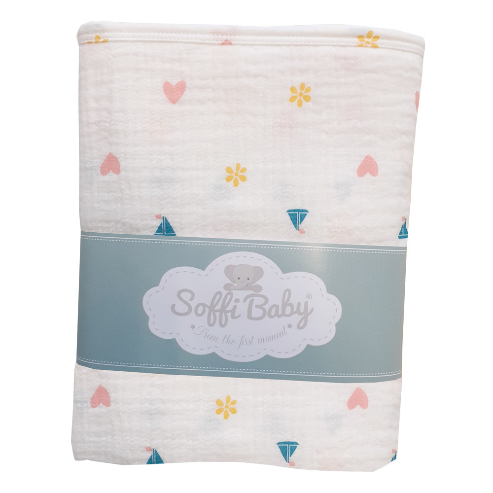 Soffi Baby takaró muszlin dupla vitorlás 70x90cm – babatermék