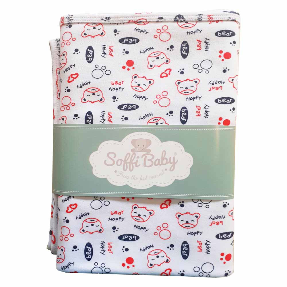 Soffi Baby takaró pamut dupla happy bear 80x100cm – babatermék