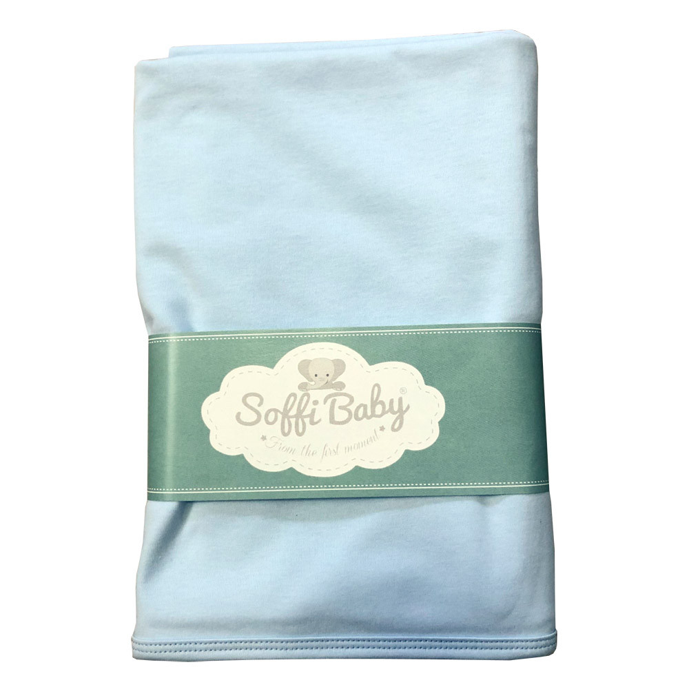Soffi Baby takaró pamut dupla kék 80x100cm – babatermék