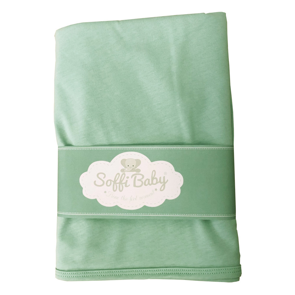 Soffi Baby takaró pamut dupla zöld 80x100cm – babatermék