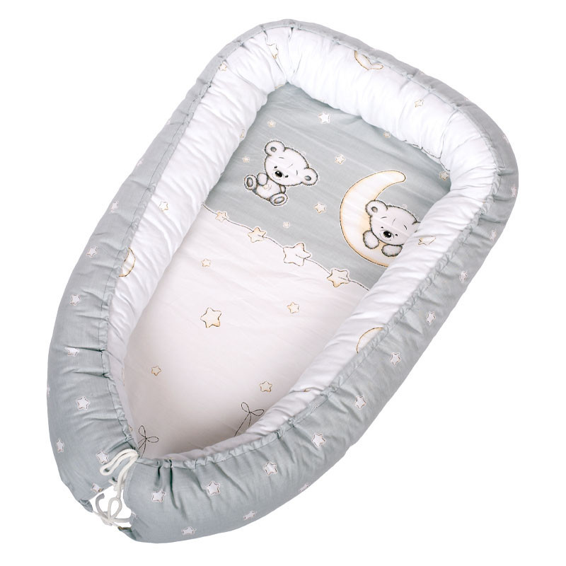 DOMBABY Babafészek 50x75cm SZÜRKE CSILLAGOS