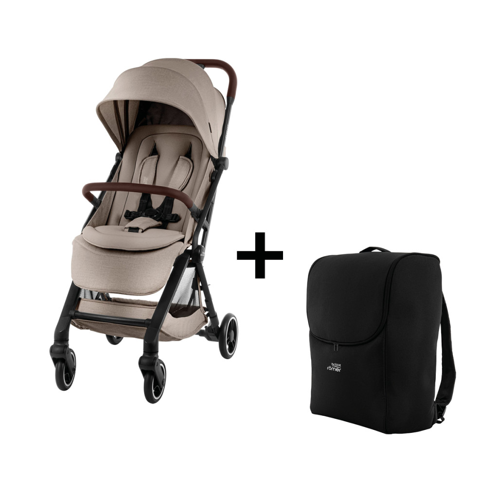 BRITAX RÖMER Set Stroller FLYLITE + free travel bag Teak – babakocsi